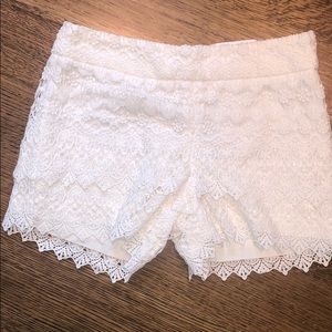 LOFT White Laced Shorts